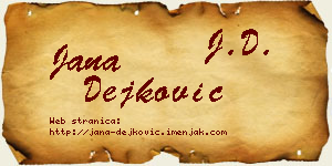 Jana Dejković vizit kartica